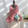 Rosa Plüsch-Kinder-Dinosaurier-Schal aus weichem Fleece mit niedlichem 3D-Tier-Detail - Dinosaurier Altrosa