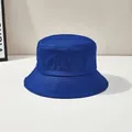 Classic deep blue cotton bucket hat with parallel stitched brim for outdoor sun protection - One Size / Royal Blue