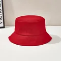 Bright red wide brim cotton bucket hat for outdoor sun protection with reinforced stitching - One Size / Red