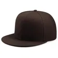 Adjustable dark brown snapback baseball hat with flat brim and 6-panel twill construction - Adjustable / Coffee