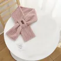 Plush faux fur cross scarf for women in pink with bear leather label and soft texture - Scarf / Pink Scarf