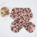 Pink leopard print faux fur scarf for children with cross-through design and plush texture - Light Pink Leopard