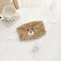 Masque ours en peluche marron avec broderie mignonne et boucles d'oreilles réglables - Masque Facial Uniquement / Kaki