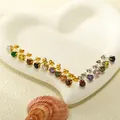Détails de boucles d'oreilles en zircone colorée sur plateau en céramique - 7mm / Argent Avec Zircone Rose