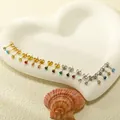 Lot de boucles d'oreilles couronne en zircon multicolore sur un plateau en céramique - 3mm / Argent Avec Zircone Rose