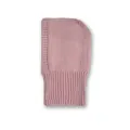 Pasamontañas de lana rosa con punto grueso y bordes acanalados para el frío invierno - Rosa