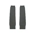 Deep grey ribbed knit leg warmers for yoga and fitness with soft textured finish - 50x12cm / Gray