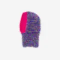 Fuzzy knit Balaclava with vibrant pink and multicolored space-dyed faux fur texture - 40x20cm / Multicolor Space-Dyed