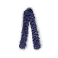Smalle sjaal van imitatiebont in blauw en paars kleurverloop, zacht gebreid voor dames - 230x6cm / Zwart/Rood/Blauw