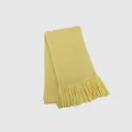 Sciarpa lavorata a maglia giallo brillante con frange, morbido scaldacollo invernale - Giallo Latte