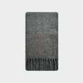 Soft wool blend knit scarf in solid dark grey with fringe detail for winter warmth - 220x30cm / Dark Gray