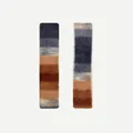 Faux mink fur leg warmers with gradient blue and grey stripes for Y2K style - 40x10cm / Caramel color