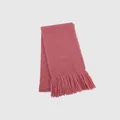 Sciarpa lavorata a maglia rosa antico con morbida texture a coste e frange - Rosa Fucsia