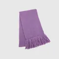 Sciarpa in maglia lilla con trama a coste ed eleganti frange per il calore invernale - Viola Chiaro