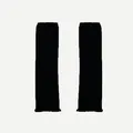Black knit leg warmers in ballet core style with ribbed texture and cuffs - Black