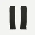 Dark grey knitted leg warmers with ribbed texture for subculture aesthetic styling - Gray
