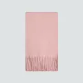 Bufanda suave de mezcla de lana rosa para mujer con flecos elegantes y diseño de color sólido - Rosa Brote de Nieve