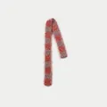 Y2K style striped fuzzy scarf in pink and purple with soft long-hair texture - 180x5cm / Pink