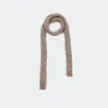Morbida sciarpa in maglia beige avena con puntini colorati effetto tweed per donna - Rosa