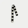 Fluffy knit scarf with black and white stripes for a trendy millennium y2k look - 180x5cm / Black