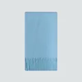 Light blue wool blend scarf featuring elegant fringe details and soft texture - 220x30cm / Iceland Blue