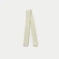 Narrow ribbed knit wool blend scarf in cream white finish with long slim design - 170x4cm / Off-white