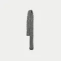 Schmaler Strickschal aus Wollmischung in Dunkelgrau mit weicher Mohair-Textur - 180x5cm / Grau