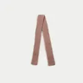 Dusty pink narrow ribbed knit wool blend scarf with minimalist vertical texture - 170x4cm / Peach Pink