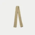 Knitted wool blend skinny scarf in khaki with a ribbed texture for a minimalist style - 170x4cm / Apricot
