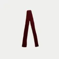 Slim knit burgundy wool blend scarf with a soft textured finish for women - 170x4cm / Wine Red