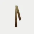 Slim knit wool blend scarf with coffee brown to beige gradient finish on white background - Khaki