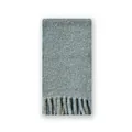 Soft grey wool blend bouclé scarf for women with elegant tassels and textured finish - 210x27cm / Light Blue