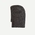 Dark grey marl wool blend balaclava hat with bouclé texture and integrated neck warmer - 36x22cm / Brown