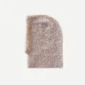Soft pink textured boucle wool knit balaclava hood for winter warmth and protection - 36x22cm / Light Pink