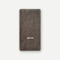 Dark brown 100% pure wool knitted scarf featuring a ribbed edge and soft texture - Brown