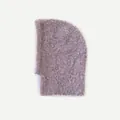 Soft light purple wool blend balaclava with cozy knitted texture for winter warmth - 36x22cm / Light Purple