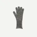 Gray wool blend knitted touch screen gloves with long ribbed cuffs for winter warmth - Light Gray