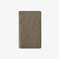 Soft dark camel wool blend knitted scarf featuring a classic ribbed edge detail - Khaki