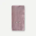 Light pink 100% wool knitted scarf for women with soft ribbed edges and warm texture - 160x20cm / Light Pink