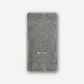 Grey 100% pure wool knitted scarf with soft rib texture and warm minimalist design - 160x20cm / Light Gray