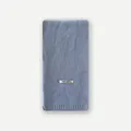 Light blue 100% pure wool scarf with fine knit texture and ribbed edge finish - 160x20cm / Light Blue