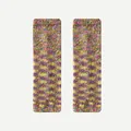 Colorful retro knitted leg warmers with rainbow gradient texture for JK style look - 40x12cm / Red and Yellow