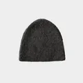 Bonnet unisexe en laine mélangée gris anthracite avec texture côtelée pour l'hiver - 23x21cm / Gris clair