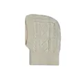 Cream white cable knit wool balaclava hood with ribbed neck warmer for winter warmth - 33x22cm / Off White
