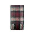 Geruite sjaal van wolmix met rood-blauw patroon en zachte franje-details - Rood en Groen / 220x28cm