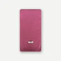 Soft rose pink 100% Australian wool knitted scarf with ribbed edges for winter warmth - 155x20cm / Pink