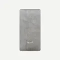 Neutral grey 100% pure Australian wool scarf featuring a woven texture and material tag - Beige