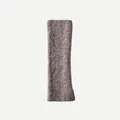 Coffee brown textured wool blend knit leg warmers in ballet core aesthetic style - 40x12cm / Purple