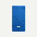 Blue 100% Australian wool knitted scarf with ribbed edge finish for winter warmth - 155x20cm / Klein Blue
