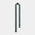 U-shaped medium gray wool blend narrow scarf for men and women with felt texture finish - Fog Blue / 200x6cm